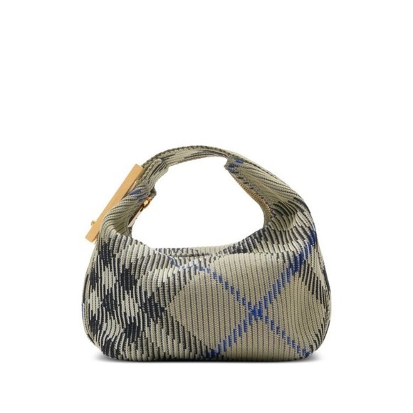 Burberry Textured Plaid Bag With Gold-Tone Clasp - NWT - Picture 1 of 5